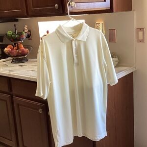 Men’s Size Medium Michael Austin Light Yellow Ribbed Golf Polo